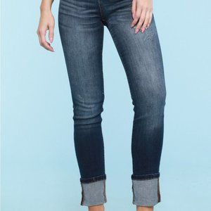 CUFFED DARK DENIM